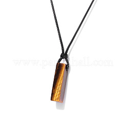 Ожерелья с подвеской в форме куба из натурального тигрового глаза&nbsp;FS-WG7338A-07
