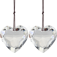 2 шт. стеклянная подвеска в форме сердца HJEW-SP0001-22A
