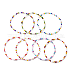 7шт. стеклянные бусины эластичные браслеты для женщин&nbsp;BJEW-MZ00278