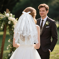 Фаты из органзы&nbsp;AJEW-WH20020-254B