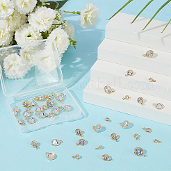 48 шт. 3 стиля латунных подвесок с микропаве из прозрачного кубического циркония&nbsp;FIND-GO0003-37