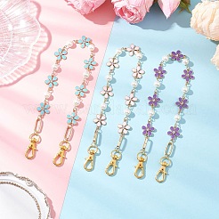 3 шт. 3-цветный эмалированный хрустальный стразы из цинкового сплава со стеклянными бусинами-жемчужинами для сумок с декоративными цепочками&nbsp;FIND-JF00159