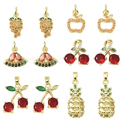 2шт латунные подвески с микропаве и кубическим цирконием&nbsp;KK-YW0003-22