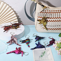 40 шт. 8-цветный брелок с подвеской в виде колибри&nbsp;KEYC-CA0001-60