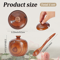 Контейнеры для хранения древесной соли с крышкой и ложкой&nbsp;AJEW-WH20073-003