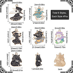 Подвески из сплава эмали 24шт 6 стиля ENAM-SC0004-10