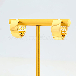 Латунные серьги-кольца с полыми сердцами ED4470