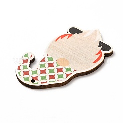 Рождественские односторонние деревянные большие подвески с принтом WOOD-H102-01I