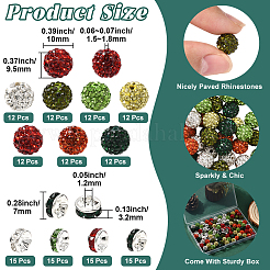 Рождественская тема 84 шт. 7 цвета ручной работы из полимерной глины со стразами круглые бусины RB-PA0001-06