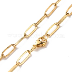 Браслет и ожерелье из нержавеющей стали 304 с овальными звеньями и цепочками-скрепками SJEW-JS01254