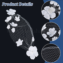 1шт. цветочная сетчатая фата для невесты&nbsp;AJEW-CY0001-88