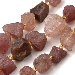 Необработанные грубые натуральные клубничные бусины из кварца G-Z087-B18