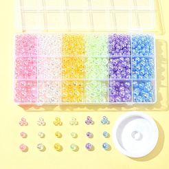 Наборы для изготовления браслетов из круглых прозрачных акриловых бусин своими руками&nbsp;DIY-FS0008-17