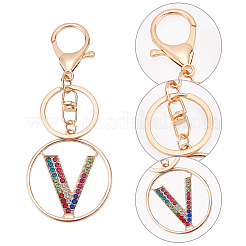4шт 4 стиля сплава цветной брелок со стразами&nbsp;KEYC-WR0001-27