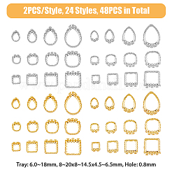 48 шт. 24-х стилевые латунные пришивные штыревые закрепки KK-FH0006-93