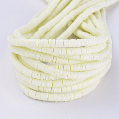 Плоские круглые бусинки распорки ручной полимерной глины CLAY-R067-4.0mm-21