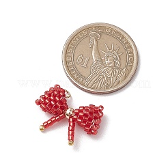 Подвески-бантики из стеклянных бус PALLOY-MZ00564-03