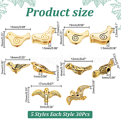150шт 5 стильные бусины из сплава в тибетском стиле TIBEP-AR0001-21