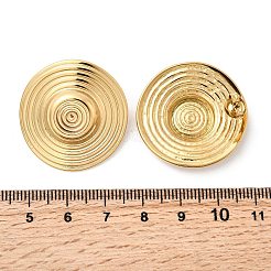 Плоские круглые серьги-гвоздики из нержавеющей стали 304 EJEW-K268-53B-G