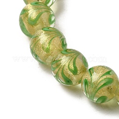 Нити золотых песочных бусин лэмпворк LAMP-P071-12mm-07