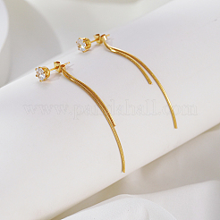 Элегантные плоские круглые серьги-гвоздики из нержавеющей стали с кисточками&nbsp;BX2341-2