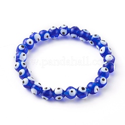 Браслеты из бисера стрейч лэмпворк ручной работы сглаза BJEW-JB06218