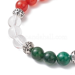 Браслеты из круглых бусин из натурального фуксита BJEW-TA00661