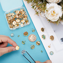 Плоские круглые серьги-гвоздики из нержавеющей стали 304&nbsp;STAS-UN0062-60