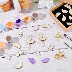 30 набор 3-х размеров неокрашенных деревянных соединительных подвесок WOOD-OC0002-94