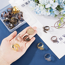 24 шт. 4-х цветные латунные манжетные кольца-хвостовики DIY-NB0008-17