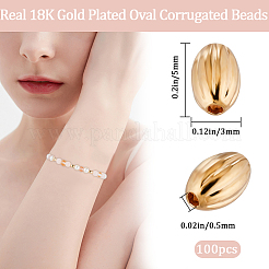 Латунная гофрированная бисера KK-BBC0012-61