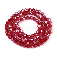 Прозрачные стеклянные бусины гальваническим пряди&nbsp;GLAA-F029-3mm-C30