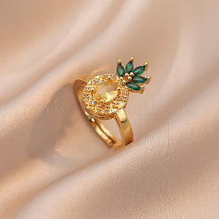 Ожерелье с подвеской в виде ананаса из нержавеющей стали со стразами WG65275-04