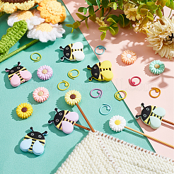 Силиконовые стопоры для спиц «маргаритка и пчела» DIY-NB0010-73