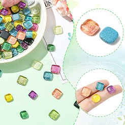 180 шт. 12-х цветные блестящие стеклянные кабошоны&nbsp;DIY-CJ0003-09