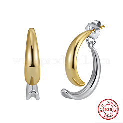 925 двухцветные серьги-гвоздики в форме капли из стерлингового серебра&nbsp;EJEW-H167-03GP