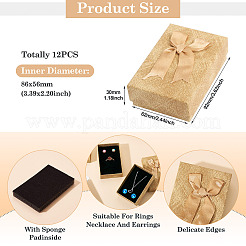 Прямоугольные бумажные подарочные коробки для хранения ювелирных изделий с бантом&nbsp;CON-TAC0014-12C