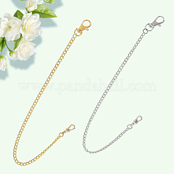 2 шт. 2-х цветные витые цепочные ремни из сплава для брюк AJEW-CY0001-68