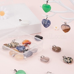 20шт 10 подвески в форме сердца из натуральных драгоценных камней G-LS0002-16