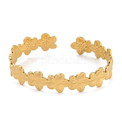 Настоящие браслеты-манжеты из нержавеющей стали 304 с покрытием из 18-каратного золота&nbsp;LS-BJEW-L695-001G-04