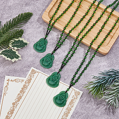 4 шт. ожерелье с подвеской в виде Будды Майтреи из искусственного камня NJEW-FI0001-62A