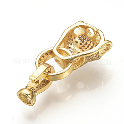 Латунные микро проложить кубического циркония раз за застежками ZIRC-S058-02G