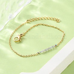 Браслеты из звеньев натурального лабрадорита из нержавеющей стали 304&nbsp;BJEW-A036-15G