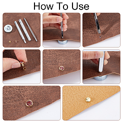 90 шт. круглые латунные полутрубчатые заклепки со стразами DIY-NB0010-29