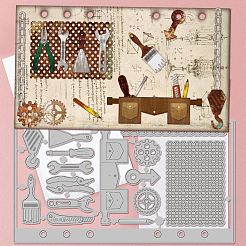 Углеродистая сталь разрезает трафареты DIY-WH0309-1709