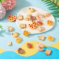 24шт 12 стиля непрозрачные подвески из смолы&nbsp;CRES-TA0001-65