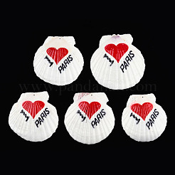 Большие подвески с принтом из натуральных пресноводных ракушек&nbsp;SHEL-N032-235-08