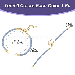 6 шт. 6 цвета нейлоновых шнуров для изготовления браслетов AJEW-FS0001-38