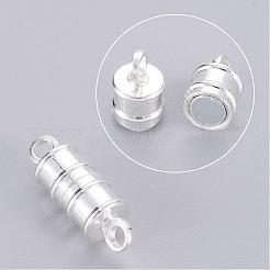 Магнитные застежки из латуни с серебряным покрытием и петлями X-KK-MC026-S