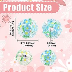 5 шт. бусины из полимерной глины ручной работы со стразами и смолой&nbsp;RESI-YW0005-95A